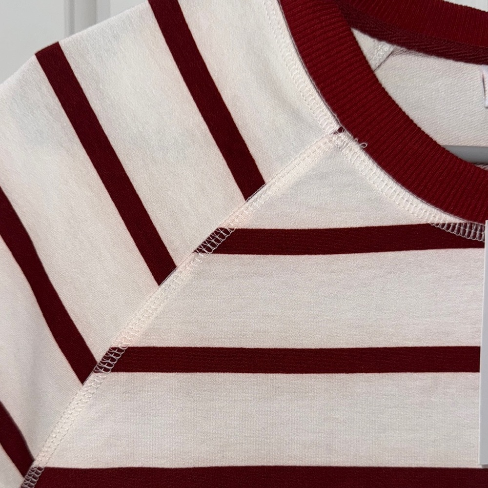 XS Women’s Burgundy Striped T shirt - Picture 4 of 4